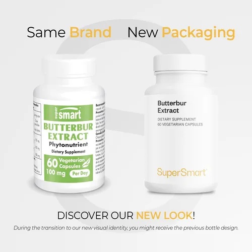 Vista 2 de Supersmart - Extracto de petasita de mantequilla de 100 mg por día - Extracto de Petasites Hybridus estandarizado al 15% Sin OMG y sin gluten - 60