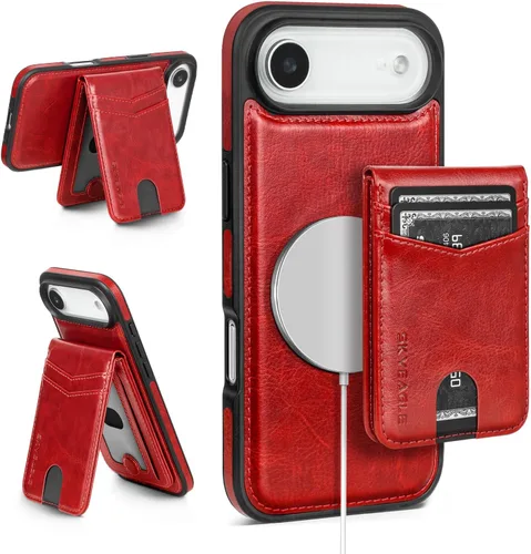 Vista 98 de SkyEagle - Funda tipo cartera compatible con MagSafe para iPhone 11, color negro Detachable Magnetic Credit Card Holder,RFID Blocking,PU