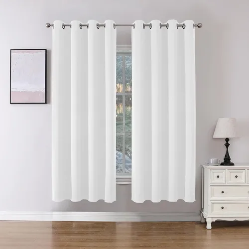 Vista 49 de Joydeco Cortinas opacas para dormitorio de 72 pulgadas de largo, 2 paneles de cortinas con aislamiento térmico para oscurecer la habitación