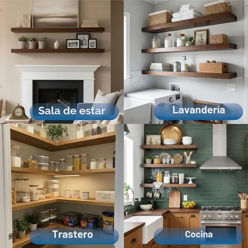 Vista 8 de 12-Pack 10 inch Floating Shelf Brackets, Hidden Shelf Bracket for Wood Negro-paquete de 12