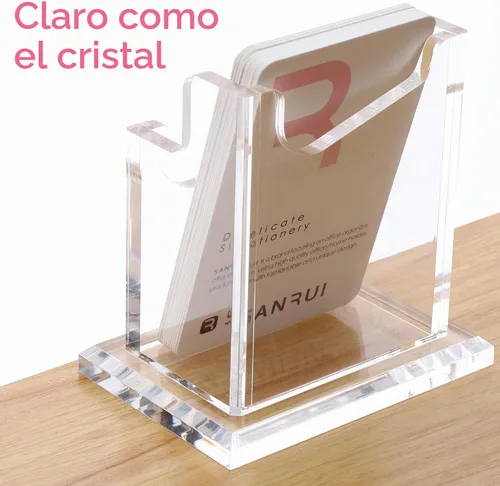 Vista 7 de SANRUI Soporte vertical para tarjetas de visita para escritorio, soporte de acrílico transparente para tarjetas de presentación, 1 ranuras