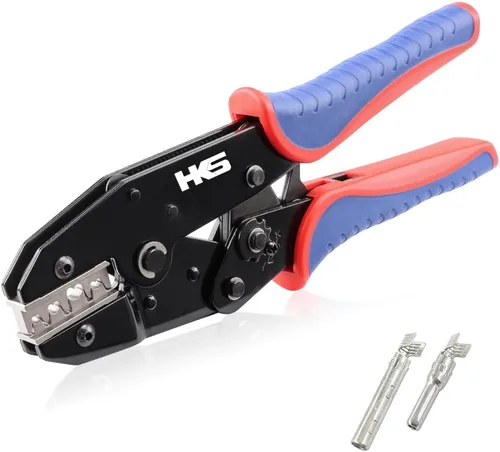 Vista 17 de HKS Herramienta de Engaste para Manguitos, Terminales de Virola y Extremo de Cable de Pin - Engastadoras de Cables con Trinquete - AWG 3-1/0