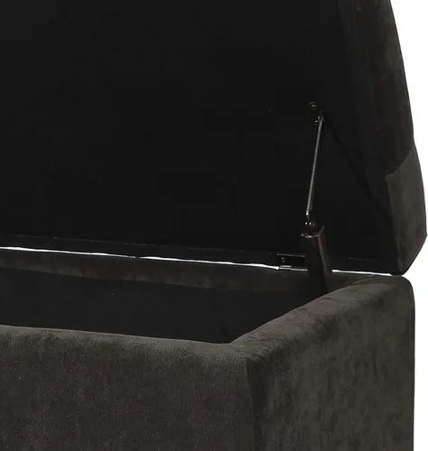 Vista 7 de Homebeez Banco otomano de almacenamiento copetudo, taburete de terciopelo con parte superior elevadora y ribete de cabeza de clavo (gris oscuro)