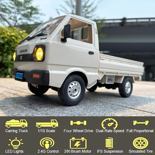 Vista 3 de HLSFWDRIVE WPL D14 RC Kei Truck 4x4 Control remoto Drift Car escala 1/10
