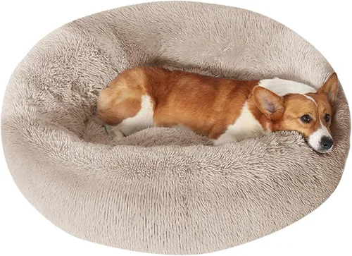 Vista 53 de JOLLYVOGUE - Cama para perros y gatos, cama relajante y antiestrés para mascotas y perros pequeños, cojín esponjoso en forma de dona para mascotas