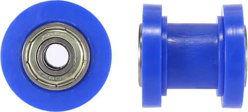 Vista 5 de Motoforti 2 piezas 0.315 in cadena tensor rodillo deslizante polea rueda loca para motocicletas azul