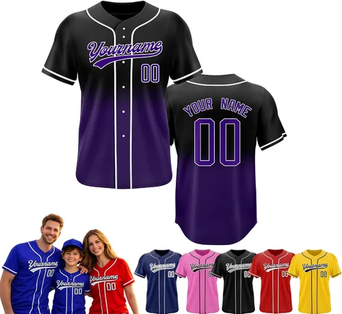 Vista 22 de Camiseta de béisbol personalizada, nombre del equipo, número de equipo, logotipo, camisetas impresas cosidas, uniformes deportivos, regalos