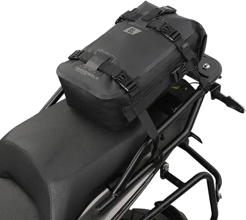 Vista 14 de Rhinowalk Bolsa de parachoques delantero de motocicleta, bolsa de cola, bolsa lateral de motocicleta de 6 L, bolsa de sillín completa impermeable