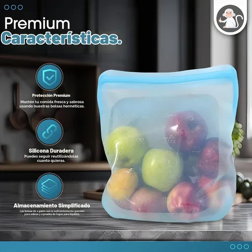 Vista 8 de Albino Monkey XXL - Bolsa de silicona para congelador para hielo y sopa, 1 Azul