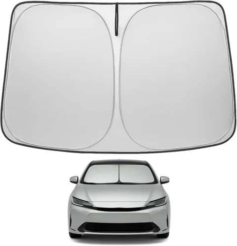 Vista 254 de Proadsy Parasol para parabrisas Rivian R1S 2022-2025 2026 de 4 capas plegable, protector de parasol frontal que bloquea los rayos UV, mantiene