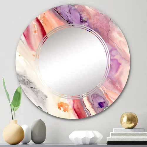 Vista 2 de DesignQ Encounters at Redend Point VI- Vanity Mirror, Bathroom Mirrors, Wall Mirrors for Living Room, Bedroom - Round Mirror - Large 24'x24', 32'x32