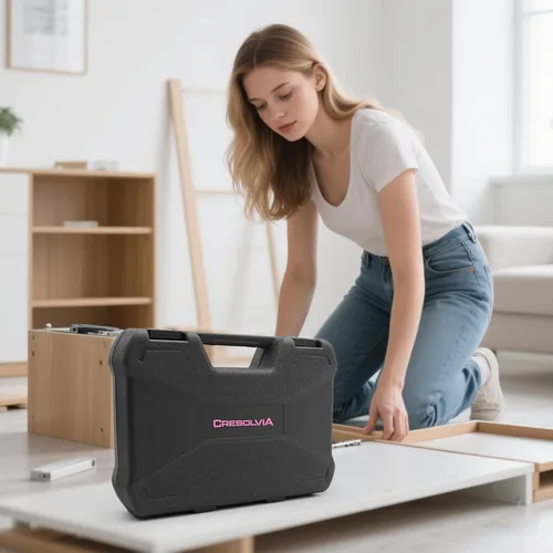 Vista 9 de Kit de herramientas rosa de 69 piezas para mujeres, pequeño kit de herramientas manuales básicas para el hogar, kit de herramientas perfectas