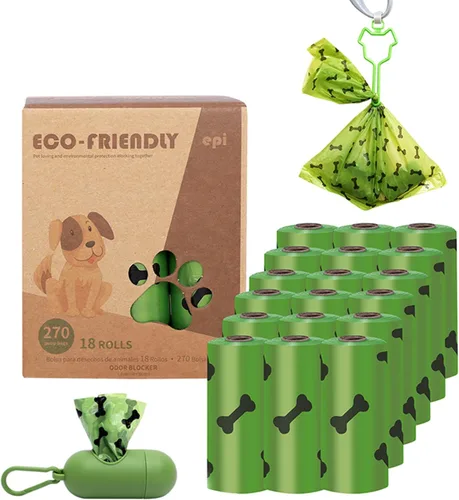 Vista 6 de Bolsas perfumadas a prueba de fugas, extragruesas, fuertes, fáciles de arrancar, para perros, 270 unidades, 18 rollos, 9 x 13 pulgadas