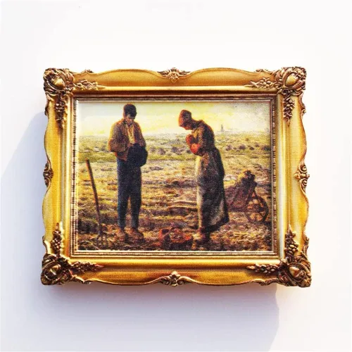 Vista 6 de 3D L'Angélus Jean-Francois Millet Famosas Pinturas Imán de nevera Louvre París Souvenir Pegatina Magnética Artesanía