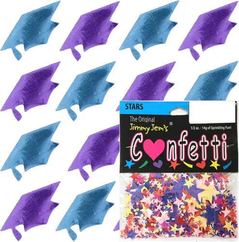 Vista 139 de Confetti Grad Cap Negro, Azul Marino Combo - 2 bolsas de media onza (1 oz)