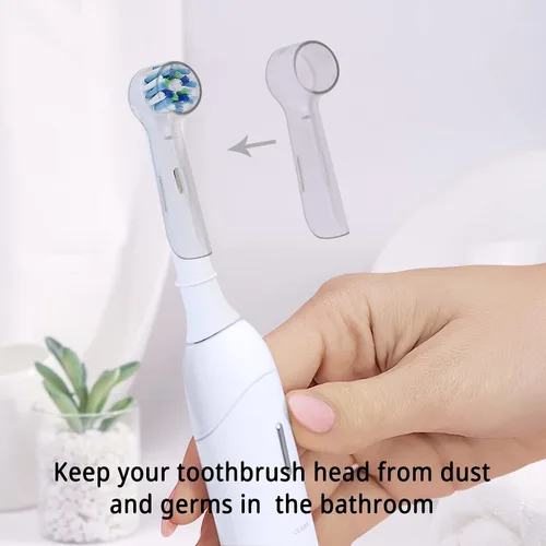 Vista 5 de 2 tapas para cepillos de dientes eléctricos, cubiertas de cabeza de cepillo de dientes eléctrico compatibles con cabezales Oral B