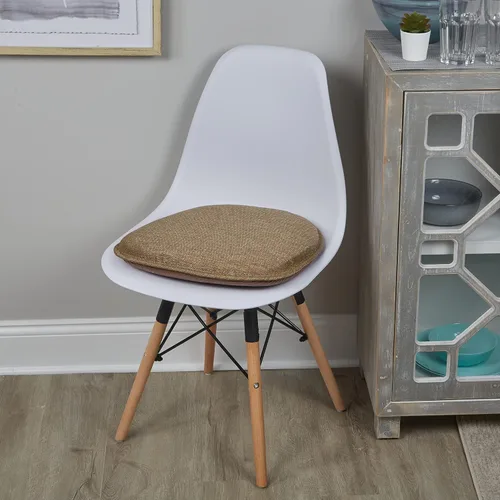 Vista 2 de Klear Vu Gripper - Cojín antideslizante para silla, moderno de mediados de siglo, ensamblado en Estados Unidos, relleno extragrueso, tela de Dorado
