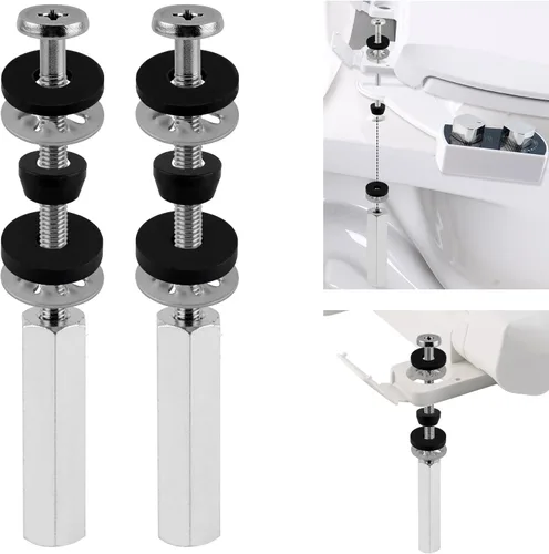 Vista 10 de Tornillos universales del asiento de inodoro del latón macizo, 2 pernos de asiento de inodoro del metal de las PC