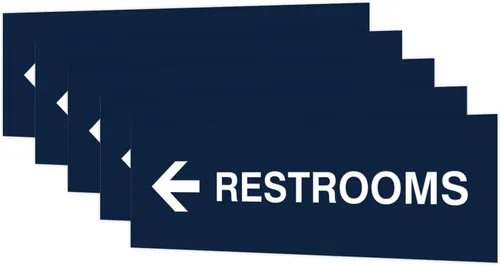Vista 22 de Signs ByLITA Basic Restrooms - Letrero direccional para pared o puerta (negro), pequeño (paquete de 1)