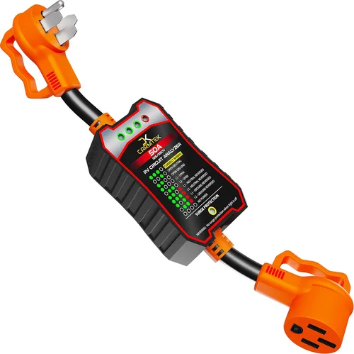 Vista 7 de CARMTEK Protector de sobretensiones para RV de 30 amperios - Analizador de circuito para RV con protección inteligente integrada de 30 amperios