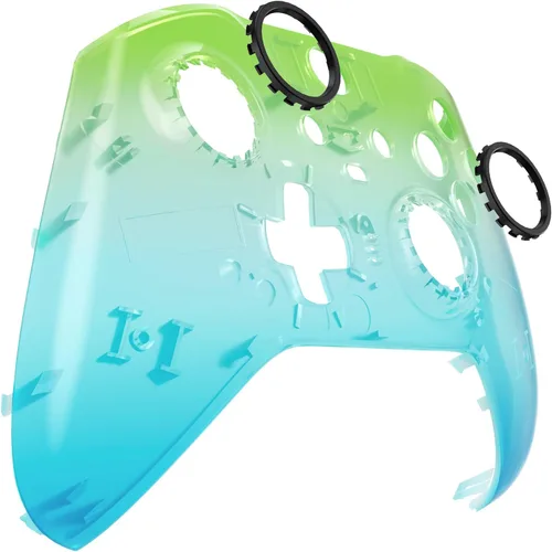 Vista 8 de eXtremeRate Gradient Translucent Green Blue Front Housing Shell Case Replacement Kit for Xbox One Elite Series 2, Xbox Elite 2 Core Controller