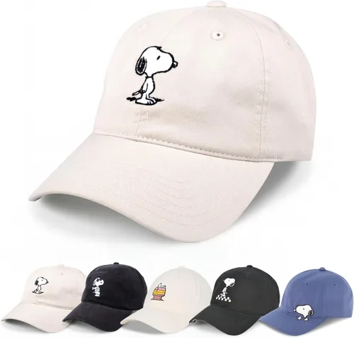 Vista 7 de Concept One Gorra unisex para adultos Peanuts Snoopy, gorro de papá para adultos con visera curvada, gorro de béisbol Negro