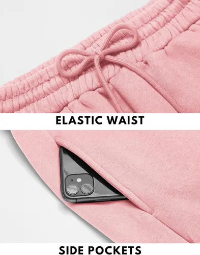 Vista 3 de Pinspark Pantalones deportivos con forro polar para mujer, para invierno y otoño, pantalones deportivos casuales holgados con bolsillos
