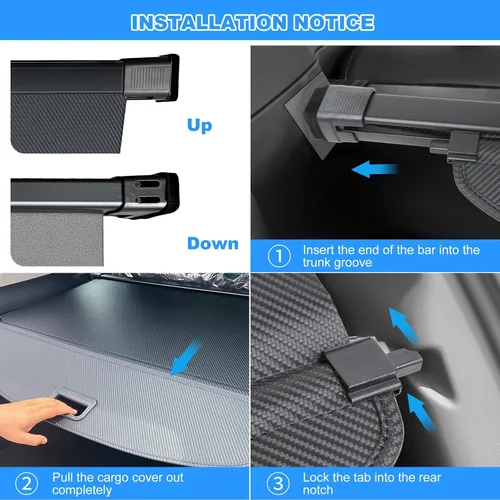 Vista 30 de AUXKO - Cubierta de carga retráctil para Lincoln MKX 2018-2016, cubierta de equipaje de maletero con protección de sombra para Lincoln Nautilus