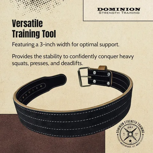 Vista 3 de Suede 3-inch Weightlifting Belt - Premium Powerlifting Support with Enhanced Grip Technology