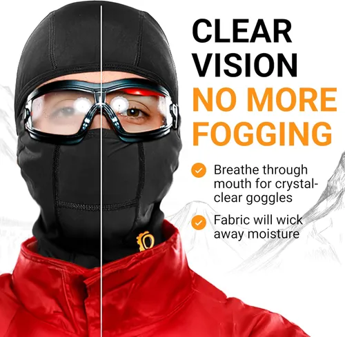 Vista 5 de Pasamontañas para motocicleta, máscara facial , osfa, Negro