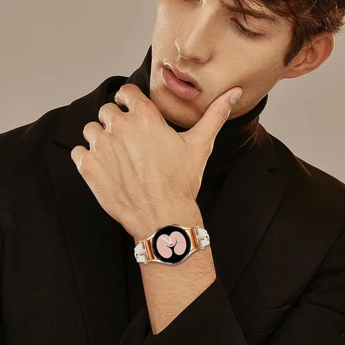 Vista 6 de DEALELE Correas compatibles con Samsung Galaxy Watch 6/6 Classic / 5/5 Pro / 4/4 Classic/Galaxy 3 1.614 in / Active 2, correa de repuesto de cuero