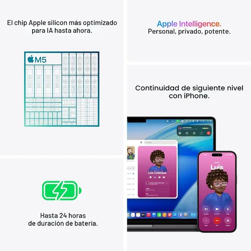 Vista 7 de Apple Laptop MacBook Pro con M5 Max, CPU de 18 núcleos, GPU de 40 núcleos: pantalla estándar de 14,2 pulgadas, memoria unificada de 64 GB