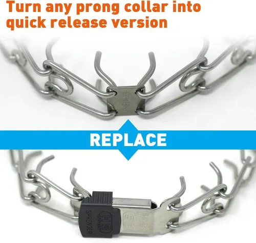 Vista 4 de Herm Sprenger Hebilla de cierre rápido ClicLock de acero inoxidable para collar de entrenamiento de dientes para perros y liberación rápida