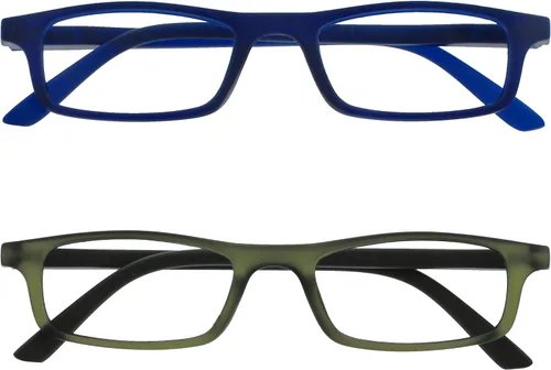 Vista 15 de OPULIZE TED - Lentes de lectura para mujeres y hombres, marco mate rectangular ligero y estrecho con bisagras de resorte, color negro +1.50
