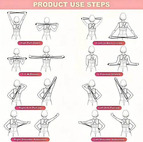 Vista 8 de Figura 8 bandas de resistencia para mujeres y hombres – Cuerda de tracción de silicona de 15 libras para entrenamiento de hombros, espalda y brazos