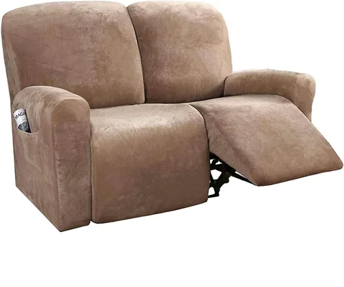 Vista 31 de Funda de terciopelo elástico para sofá reclinable de 1, 2 y 3 asientos, funda de sofá de color liso para mascotas, fundas para sofá de color liso