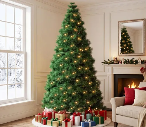 Vista 10 de Christmas Tree, 7.5FT Artificial Xmas Pine Tree for Holiday Décor, Green