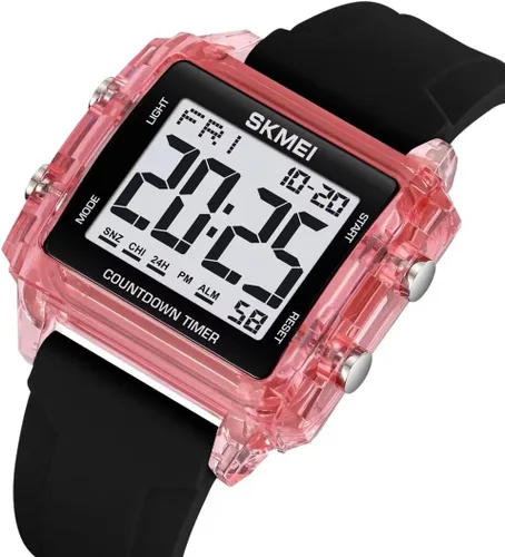 Vista 3 de Gosasa Unisex Digital Watch Women Men Multifunction Outdoor Sport Watches Casual Silicone Strap Stopwatch Alarm Countdown Dual Time 50M Waterproof