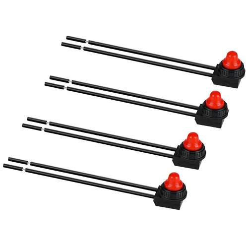 Vista 9 de Paquete de 2 interruptores de botón impermeables IP67, 12V CC 3A Negro