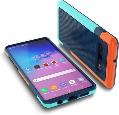 Vista 9 de Jeylly Funda para Galaxy S7, [3 colores] Slim Hybrid Impact Rugged Soft TPU Negro