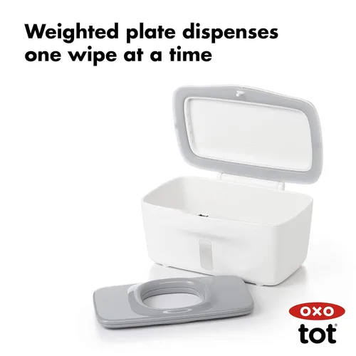 Vista 7 de OXO Tot On-The-Go Dispensador de toallitas con bolsa para pañales, color gris y dispensador de toallitas Tot Perfect Pull - Gris, 1 unidad