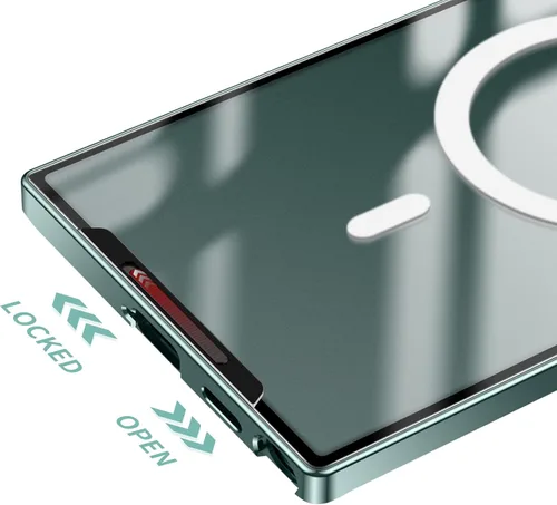 Vista 5 de Funda de aluminio para Samsung Galaxy S23/S24/S22 S25 Ultra / S22/Plus, soporte magnético de aluminio con carga inalámbrica, compatible con Magsafe
