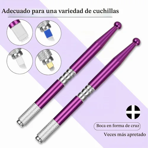 Vista 3 de Kit de microblading para cejas, Atomus Eyebrow Micro Needling Pen Set con tinta de pigmento soporte para tazas de 14 pines, envolturas de plástico