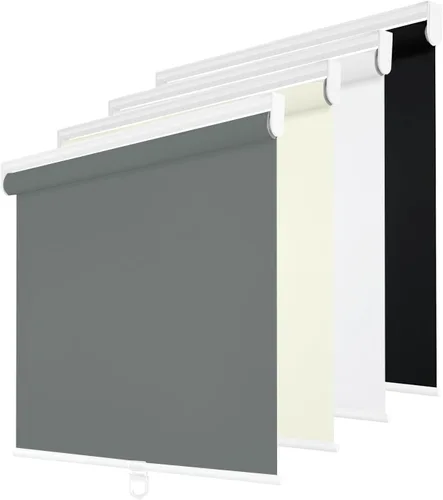 Vista 10 de Persianas enrollables opacas sin cordones para ventanas, 100 % oscurecimiento de la habitación, protección UV con aislamiento térmico, persianas