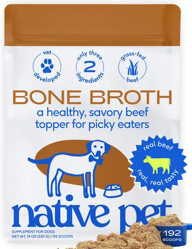 Vista 14 de Native Pet Caldo de Huesos para Perros - Hecho con Caldo de Hueso de Res Real, Complementos Alimenticios para Perros Quisquillosos - Proporciona