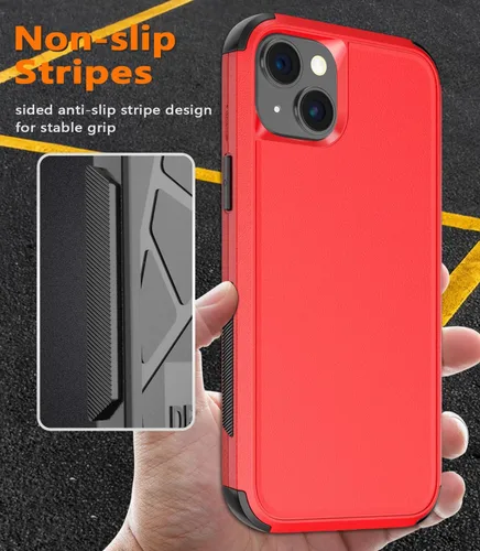 Vista 6 de Diverbox Funda para iPhone 15 Plus - Rojo