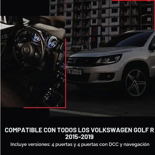 Vista 3 de CupHolderHero para VW Golf R 2015-2019 - Juego de portavasos (borde negro)