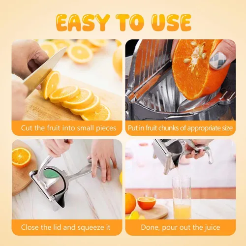 Vista 3 de Extractor de jugo de frutas frescas, exprimidor de mano 2026, exprimidor de limón, prensa manual con agarre ergonómico para una extracción eficiente