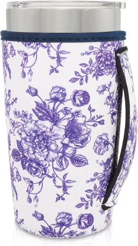 Vista 35 de Fundas Aislantes de Neopreno Portavasos con Asa para Vasos Tumbler de 20oz, Funda Reutilizable para Café Helado Para Tazas de Café de 30oz - 32oz