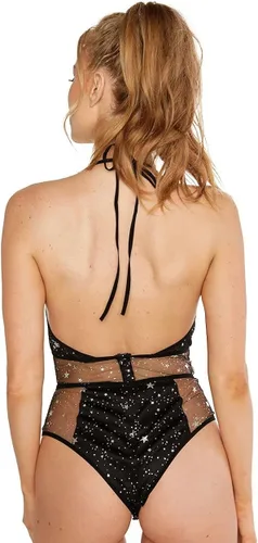 Vista 5 de iHeartRaves Body Rave para mujer Sexy atrevida malla transparente recortada de una pieza